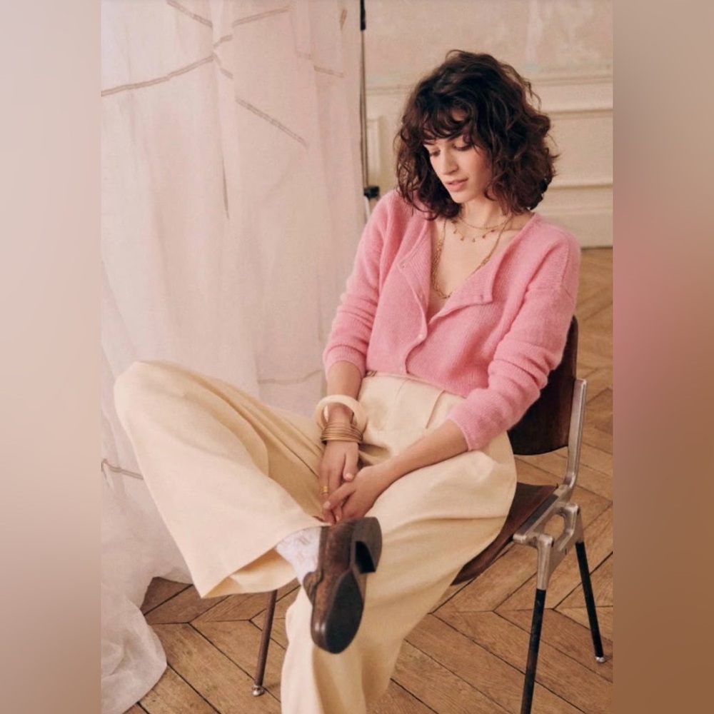 Sezane Gaspard Cardigan Rose Pastel - Size XXS